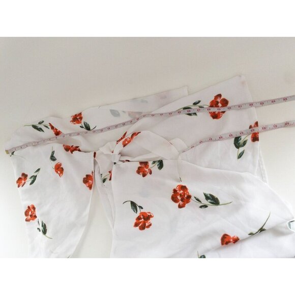 Sabo Skirt Floral Red Dress One Shoulder Cut Out Waist Size S Summer Dress - Picture 12 of 13